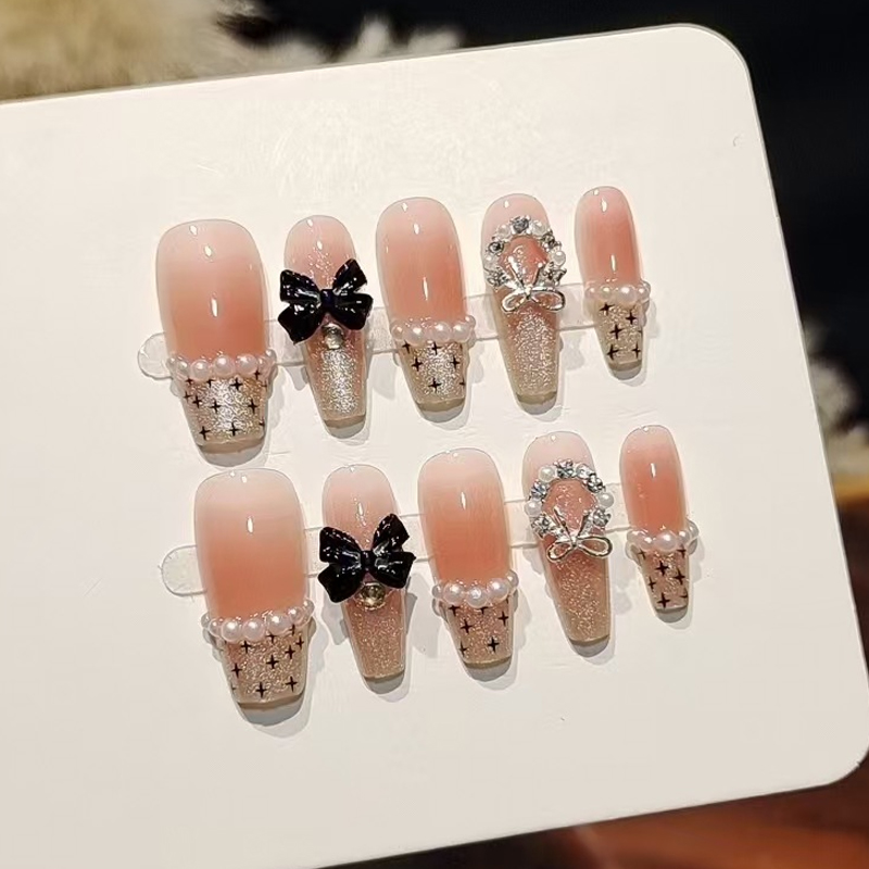 Nail Art Fake - 10 Uds. Uñas Postizas de Lujo