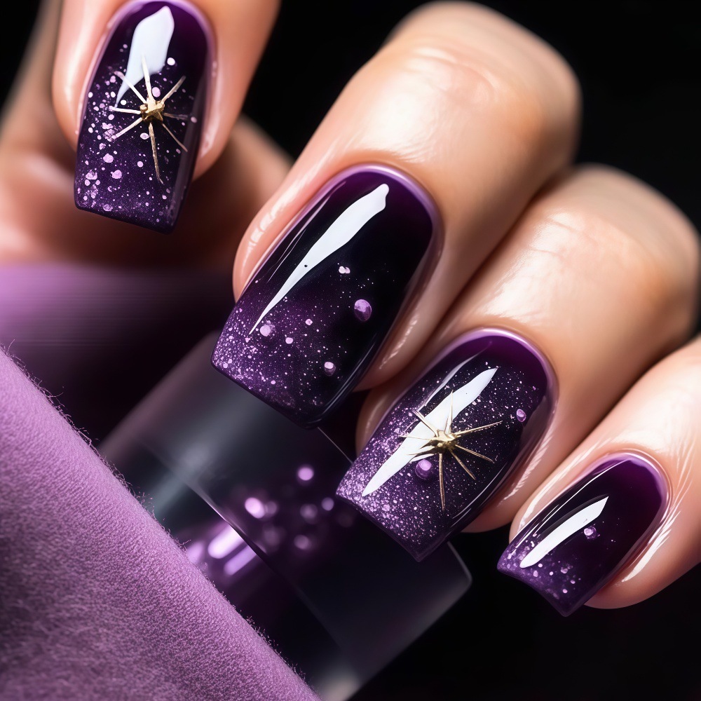 Nail Art Fake - Uñas postizas cortas y medianas, degradado