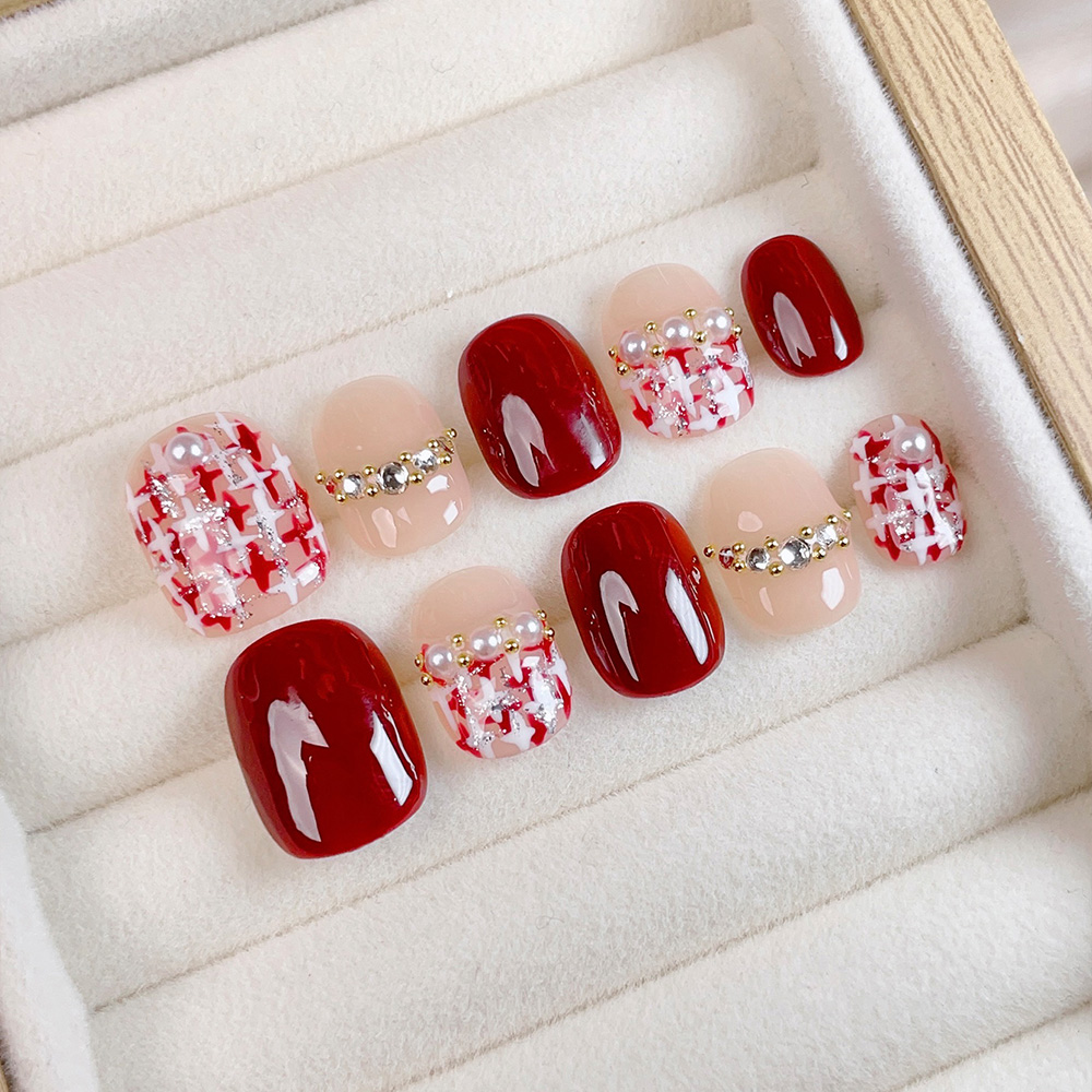Nail Art Fake - Kit de 10 Uñas Postizas Cortas