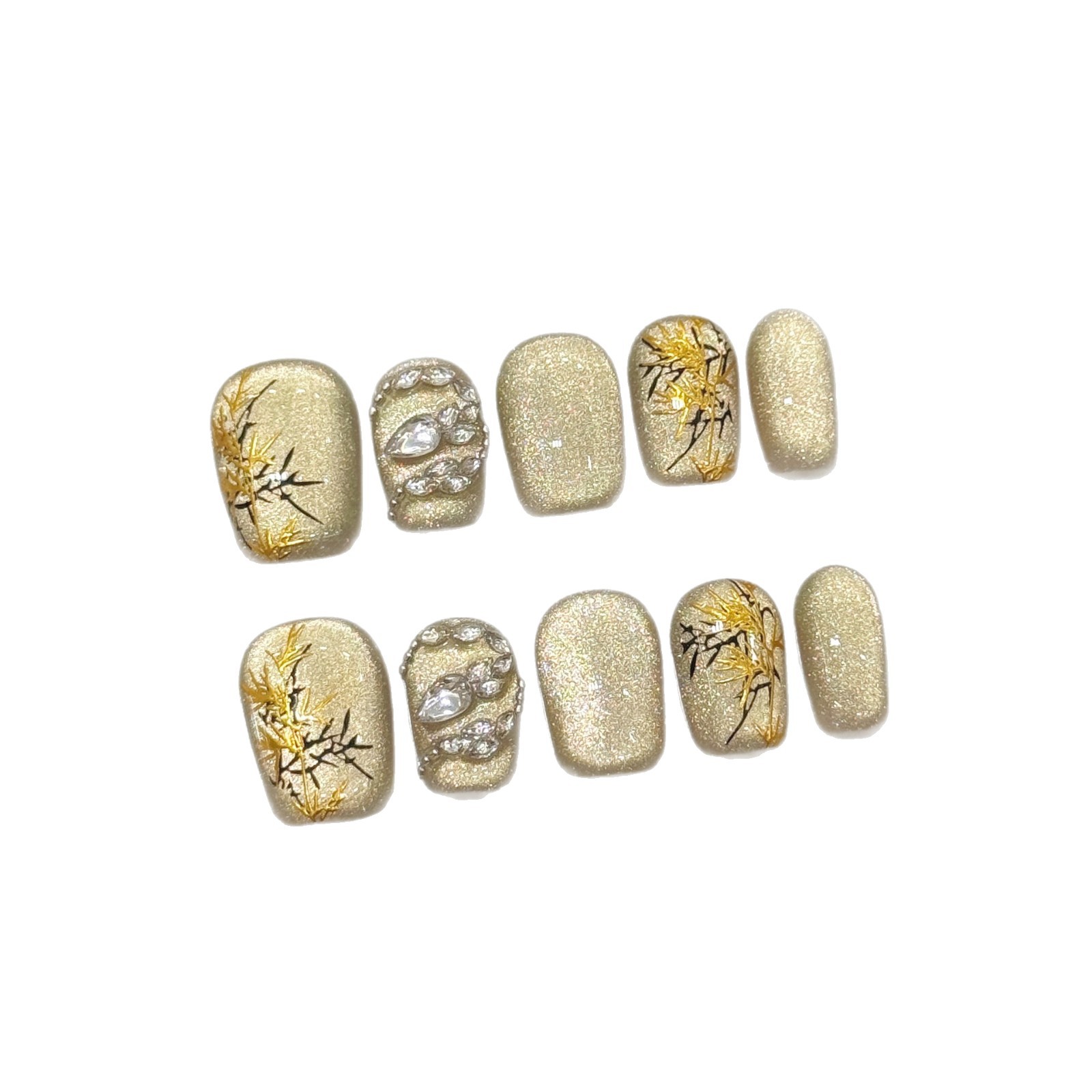 10 Uds nuevo estilo chino hech - Nail Art Fake reseña y precio