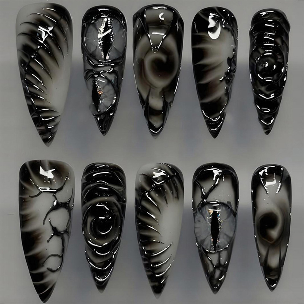 Uñas postizas góticas Stiletto - Nail Art Fake reseña y precio